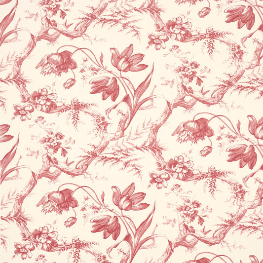 SCHUMACHER  PERENNIAL FAVORITES TOILE DE FLEURS   ROUGE   - 5009122