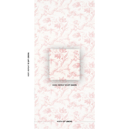 SCHUMACHER  PERENNIAL FAVORITES TOILE DE FLEURS   PINK   - 5009123