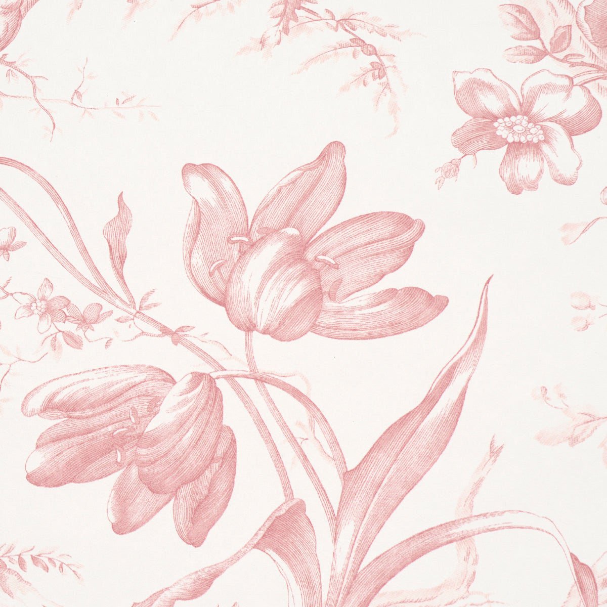 SCHUMACHER  PERENNIAL FAVORITES TOILE DE FLEURS   PINK   - 5009123
