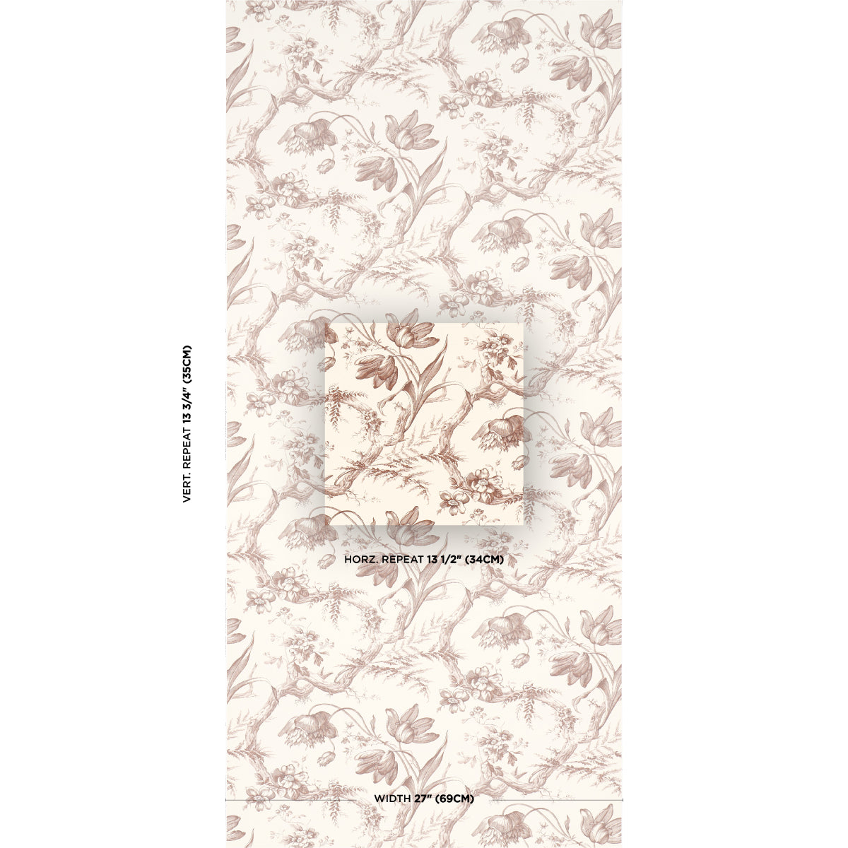 SCHUMACHER  PERENNIAL FAVORITES TOILE DE FLEURS   FAWN   - 5009124