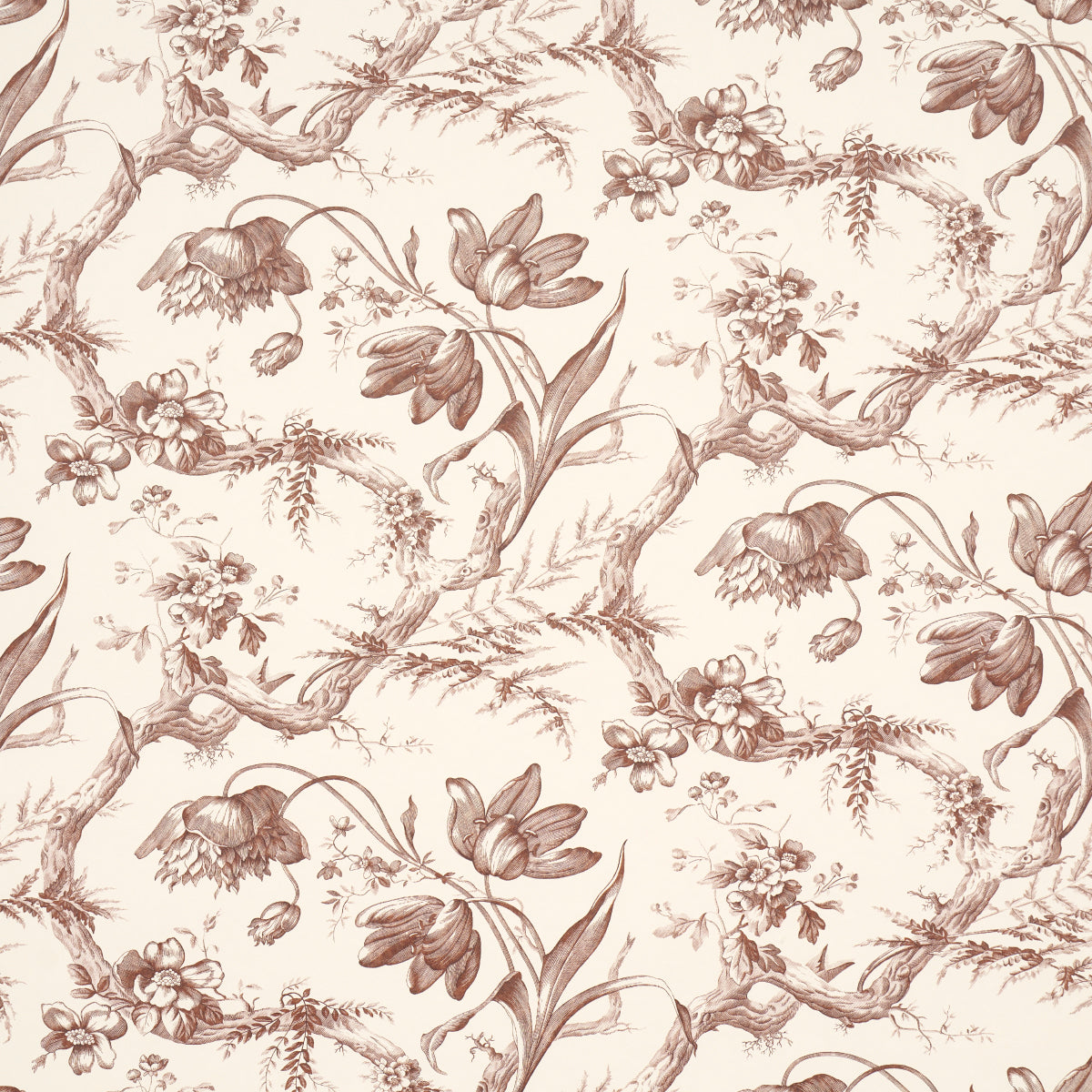 SCHUMACHER  PERENNIAL FAVORITES TOILE DE FLEURS   FAWN   - 5009124