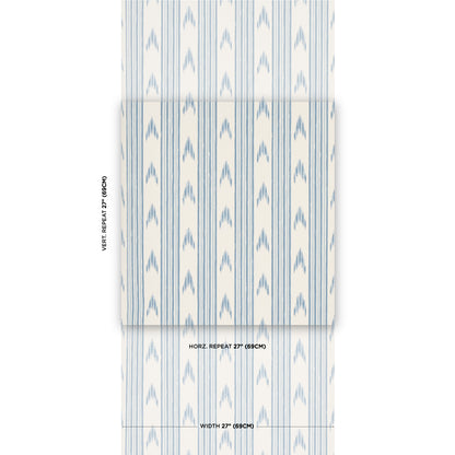 SCHUMACHER WALLCOVERING  MARK D. SIKES SANTA BARBARA IKAT   CHINA BLUE   - 5009223