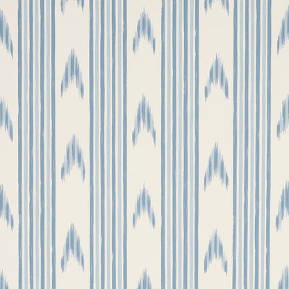 SCHUMACHER WALLCOVERING  MARK D. SIKES SANTA BARBARA IKAT   CHINA BLUE   - 5009223