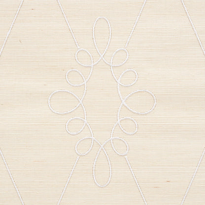 SCHUMACHER  PRINTED & EMBELLISHED WALLCOVERINGS SYLVIE EMBROIDERED SISAL   IVORY   - 5009270