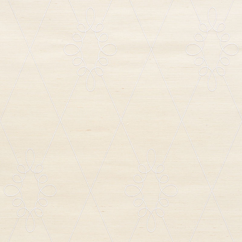 SCHUMACHER  PRINTED & EMBELLISHED WALLCOVERINGS SYLVIE EMBROIDERED SISAL   IVORY   - 5009270