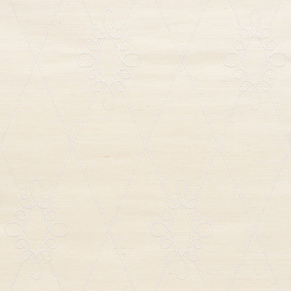 SCHUMACHER  PRINTED & EMBELLISHED WALLCOVERINGS SYLVIE EMBROIDERED SISAL   IVORY   - 5009270