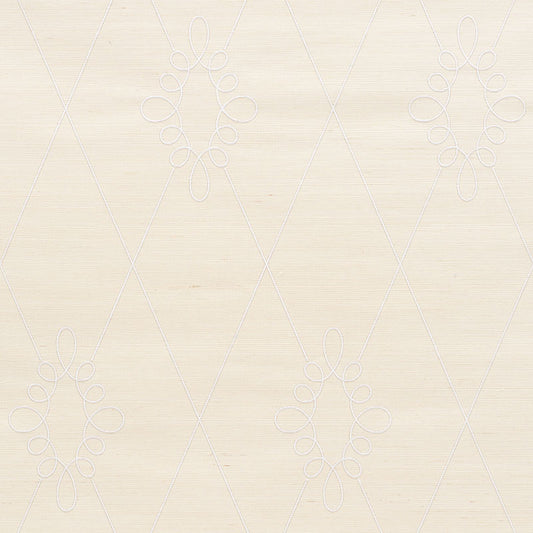 SCHUMACHER  PRINTED & EMBELLISHED WALLCOVERINGS SYLVIE EMBROIDERED SISAL   IVORY   - 5009270