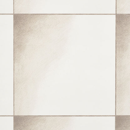 Beige ceramic tile pattern: large square tiles with subtle brown gradient and visible grout lines.