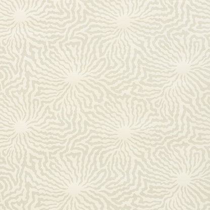 Beige wallpaper featuring cream radial starburst patterns formed by wavy lines.