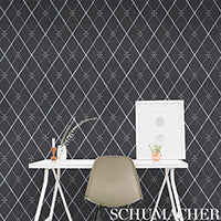 SCHUMACHER  SMALL-PRINT WALLPAPERS KASUMI DIAMOND   Chalkboard   - 5009510