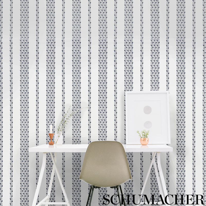 SCHUMACHER  SMALL-PRINT WALLPAPERS LILLIAN VINE   Carbon   - 5009523