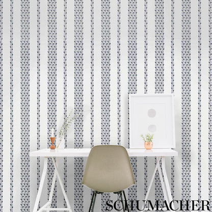SCHUMACHER  SMALL-PRINT WALLPAPERS LILLIAN VINE   Carbon   - 5009523