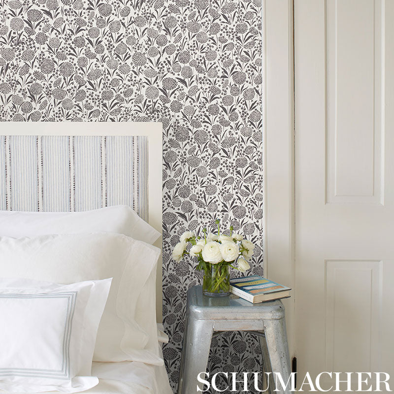 SCHUMACHER  SMALL-PRINT WALLPAPERS CHRYSANTHEMUM   Green   - 5009551