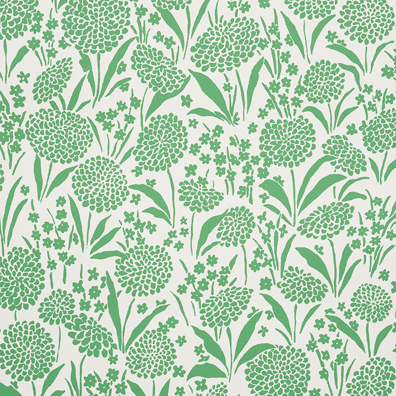 SCHUMACHER  SMALL-PRINT WALLPAPERS CHRYSANTHEMUM   Green   - 5009551
