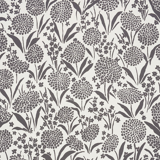 SCHUMACHER  SMALL-PRINT WALLPAPERS CHRYSANTHEMUM   CARBON   - 5009553