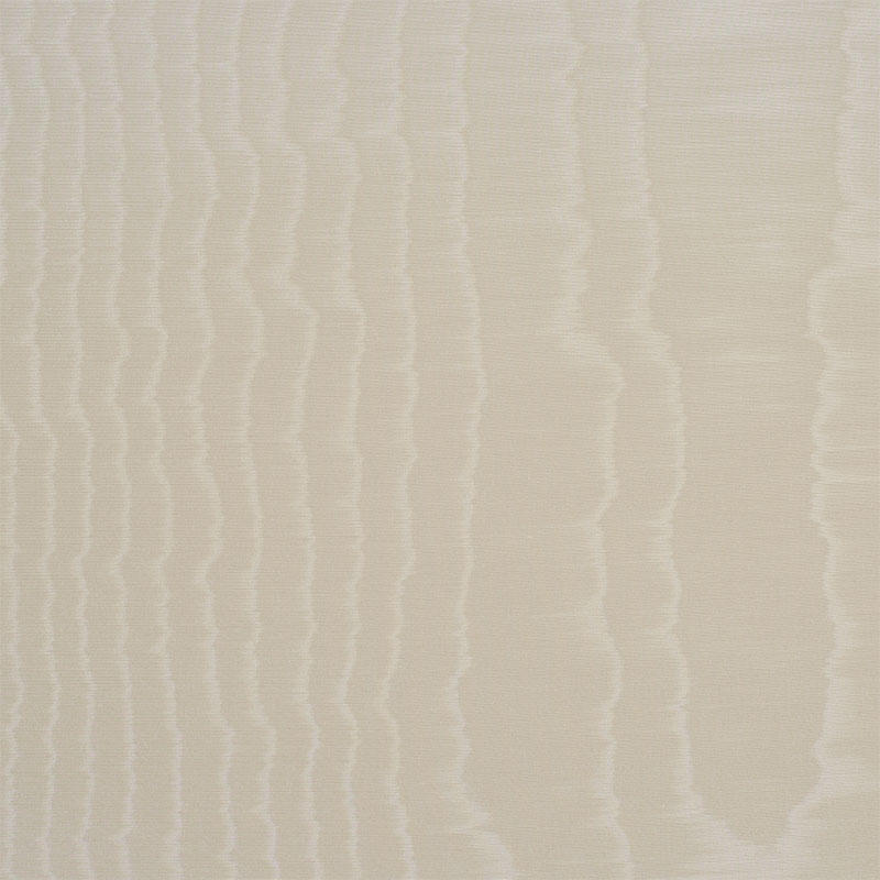 Beige textured fabric with vertical wavy stripe pattern; soft woven upholstery or drapery material.