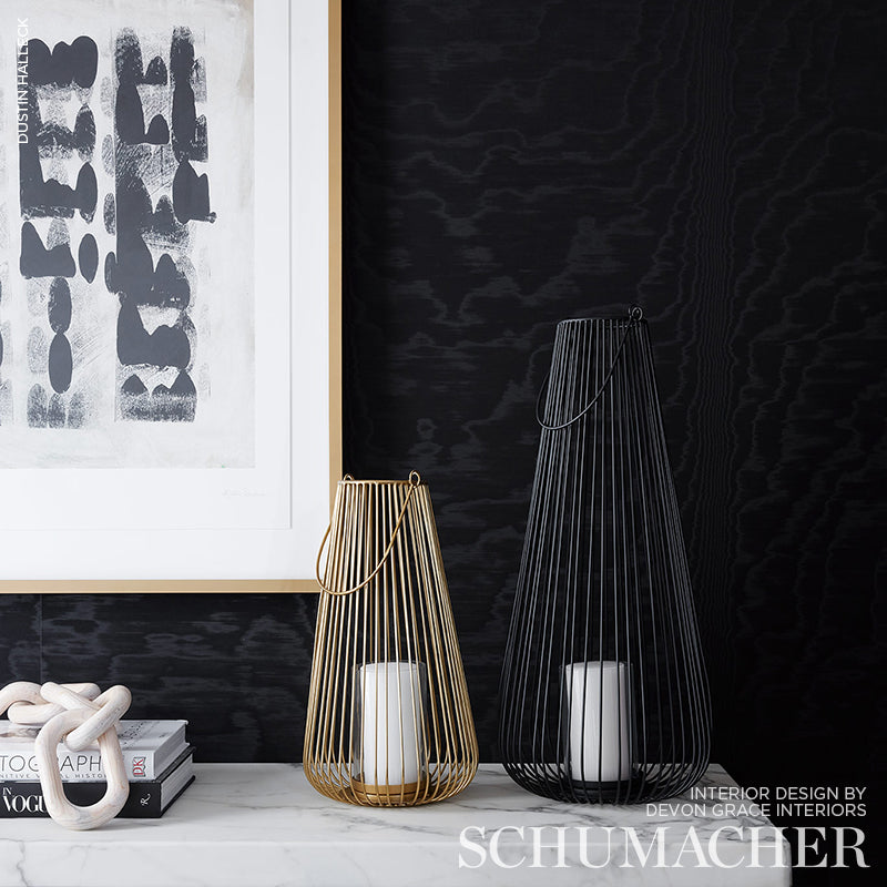 SCHUMACHER  MODERN GLAMOUR MOIR?? WALLCOVERING   NOIR   - 5009673