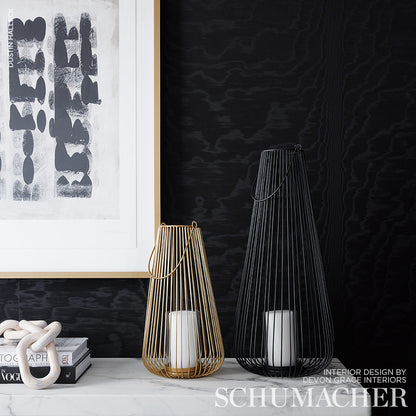 SCHUMACHER  MODERN GLAMOUR MOIR?? WALLCOVERING   NOIR   - 5009673