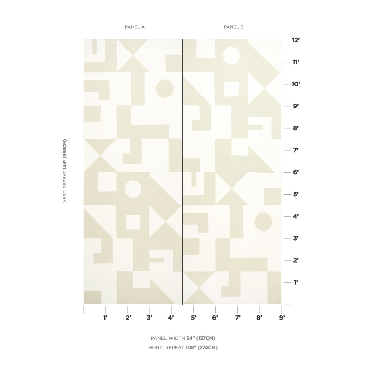 SCHUMACHER  PANELS BINARY PANEL SET   NATURAL   - 5009693