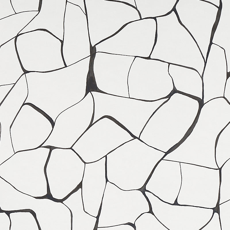 Black & white filigree tiles with a modern geometric mosaic pattern.