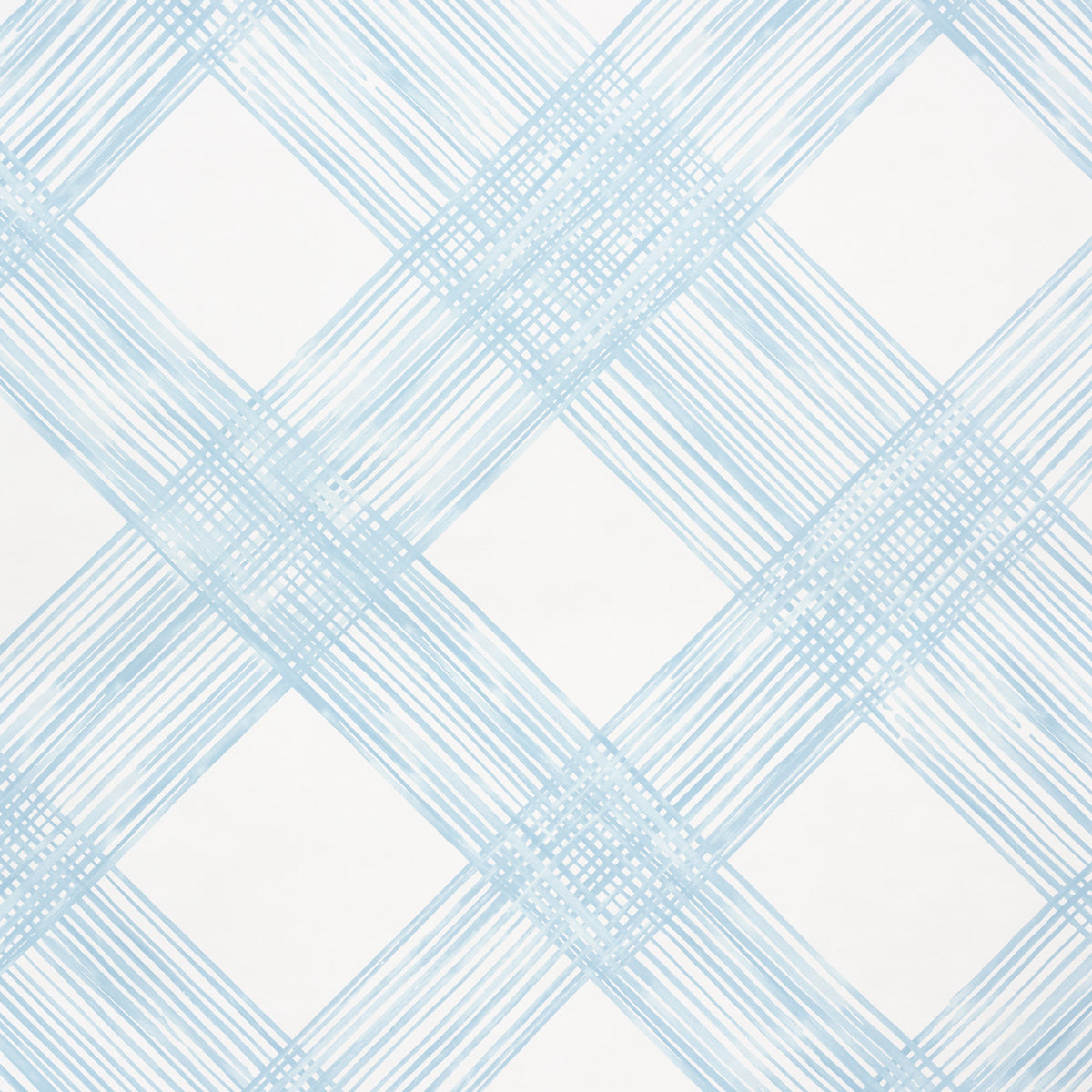 Light blue plaid fabric pattern with crisscrossing diagonal lines forming diamond shapes.