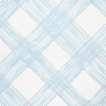 Light blue plaid fabric pattern with crisscrossing diagonal lines forming diamond shapes.