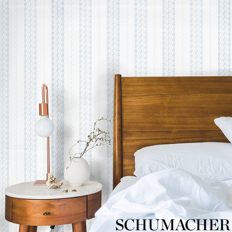 SCHUMACHER  CHAMBRAY NAUSET STRIPE   Sky   - 5009741