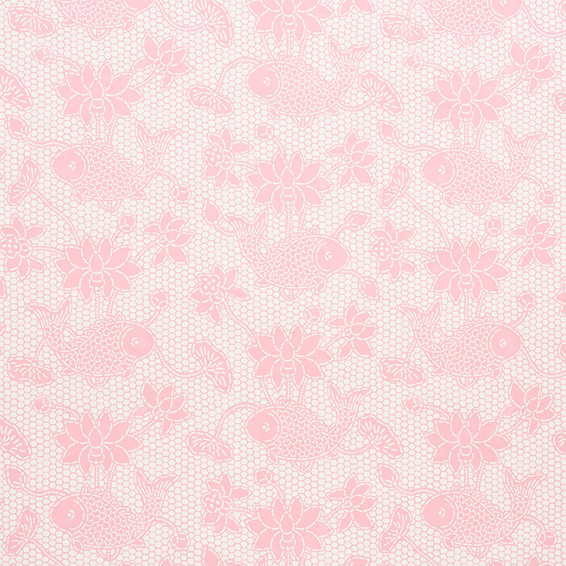 Soft pink lotus batik pattern on indoor/outdoor fabric.