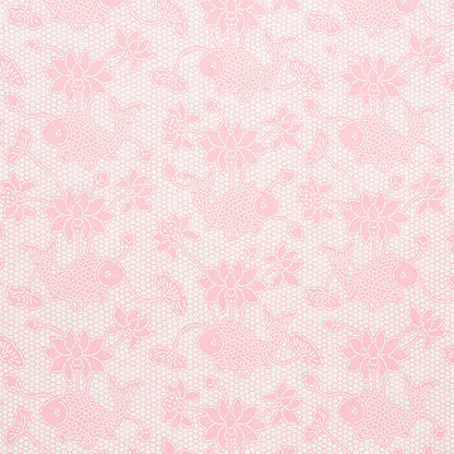 Soft pink lotus batik pattern on indoor/outdoor fabric.
