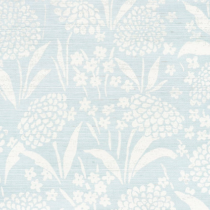 SCHUMACHER WALLCOVERING  TEXTURED WALLCOVER & GRASSCLOTH CHRYSANTHEMUM SISAL   SKY   - 5009780