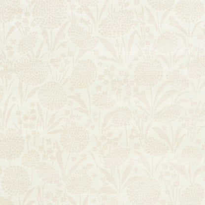 Cream wallpaper with a subtle beige floral damask pattern and soft, textured background.