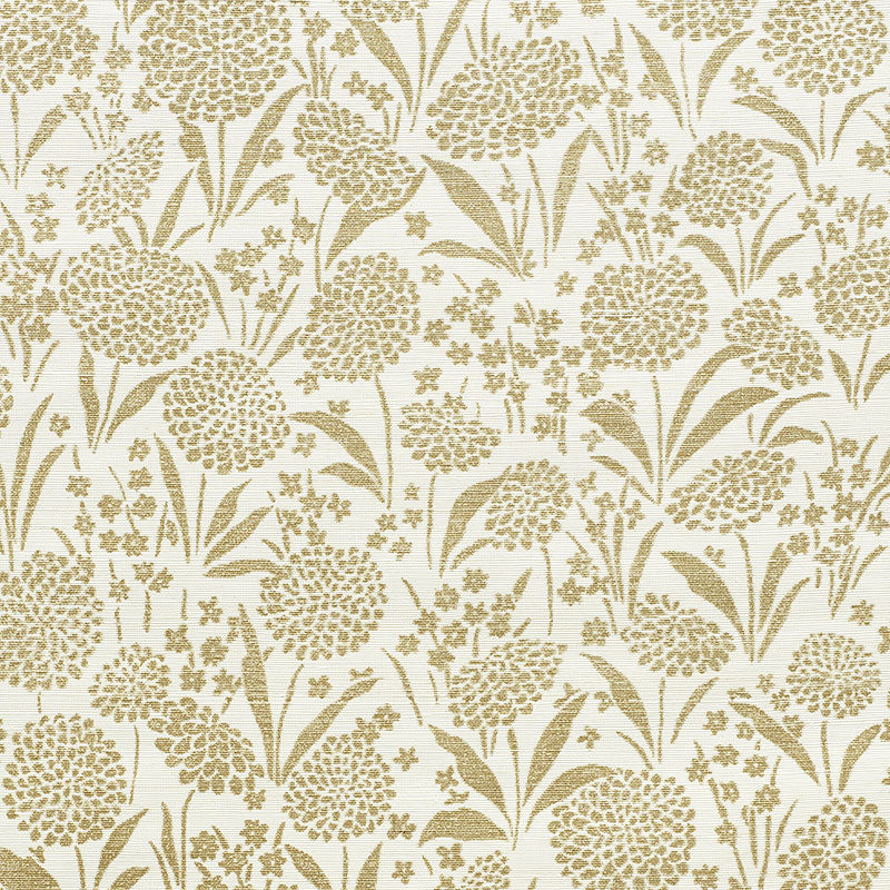 SCHUMACHER  TEXTURED WALLCOVERINGS & PRINTED GRASSCLOTHS CHRYSANTHEMUM SISAL   GOLD   - 5009782
