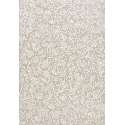 Beige wallpaper with off-white botanical floral pattern; elegant, versatile wall decor.