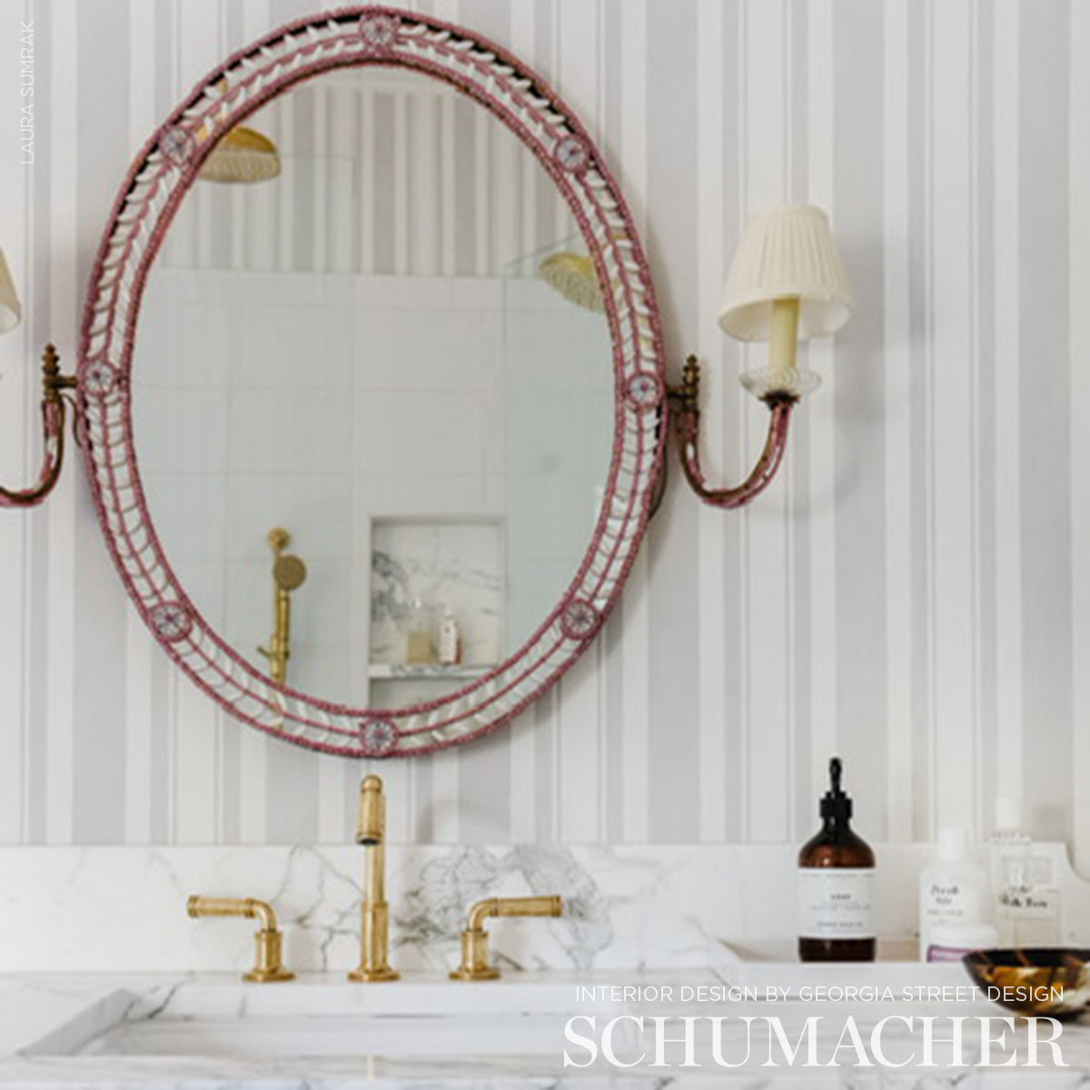 SCHUMACHER  TROMPE L'OEIL VILLA STRIPE   DOVE   - 5009920