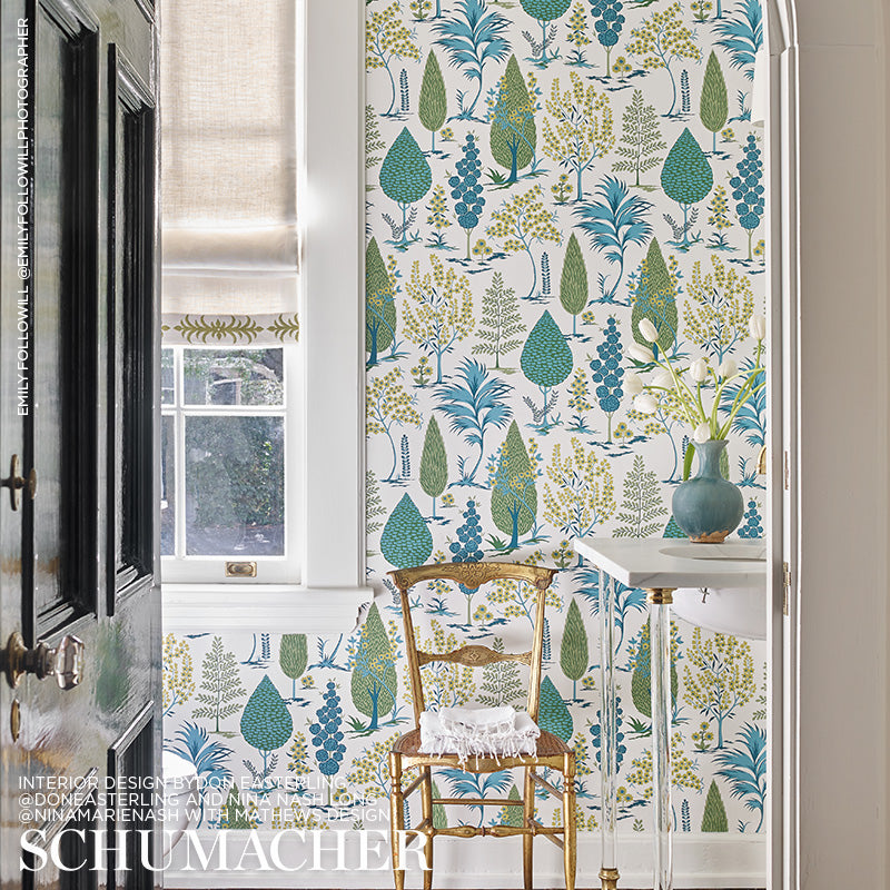 SCHUMACHER WALLCOVERING  PALAMPORE PANDORA   PEACOCK   - 5009963