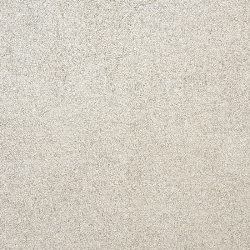 Beige textured wallcovering with mottled, sandy finish.