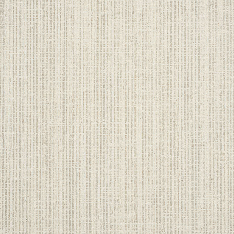 Beige linen-look textured wallcovering with a woven crosshatch pattern in limestone shade.