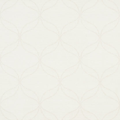 Ivory wallpaper with a subtle repeating interlocking circle arc pattern; elegant geometric texture for walls.