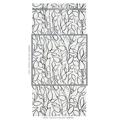 SCHUMACHER WALLCOVERING  FREEHAND SOLANDRA VINE   BLACK   - 5010071