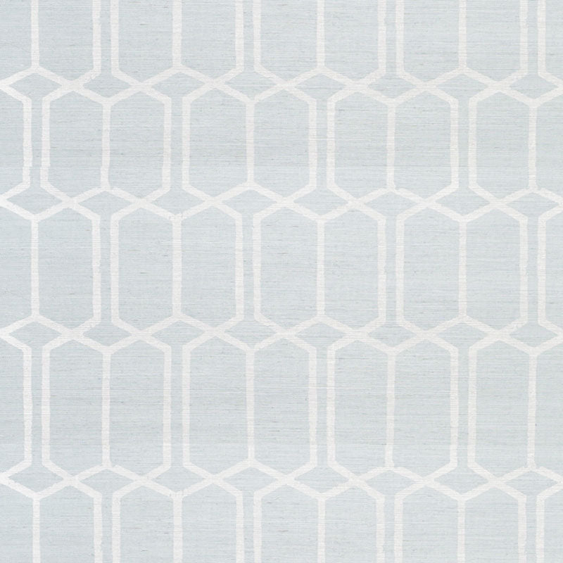 SCHUMACHER  TEXTURED WALLCOVERINGS & PRINTED GRASSCLOTHS MODERN TRELLIS SISAL   SKY   - 5010100