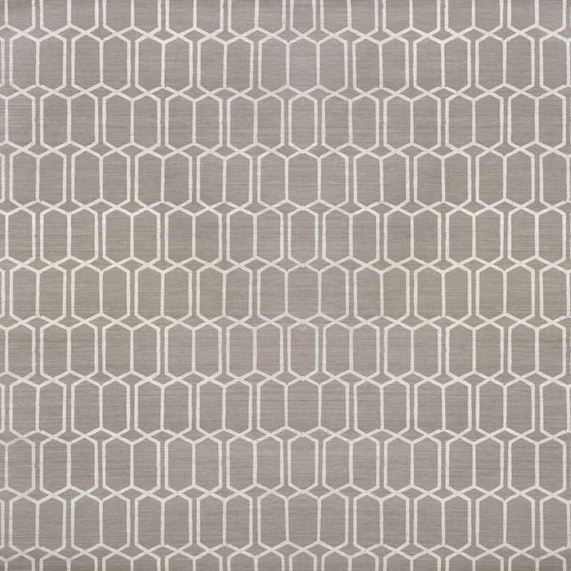 SCHUMACHER  TEXTURED WALLCOVERINGS & PRINTED GRASSCLOTHS MODERN TRELLIS SISAL   CHARCOAL   - 5010101