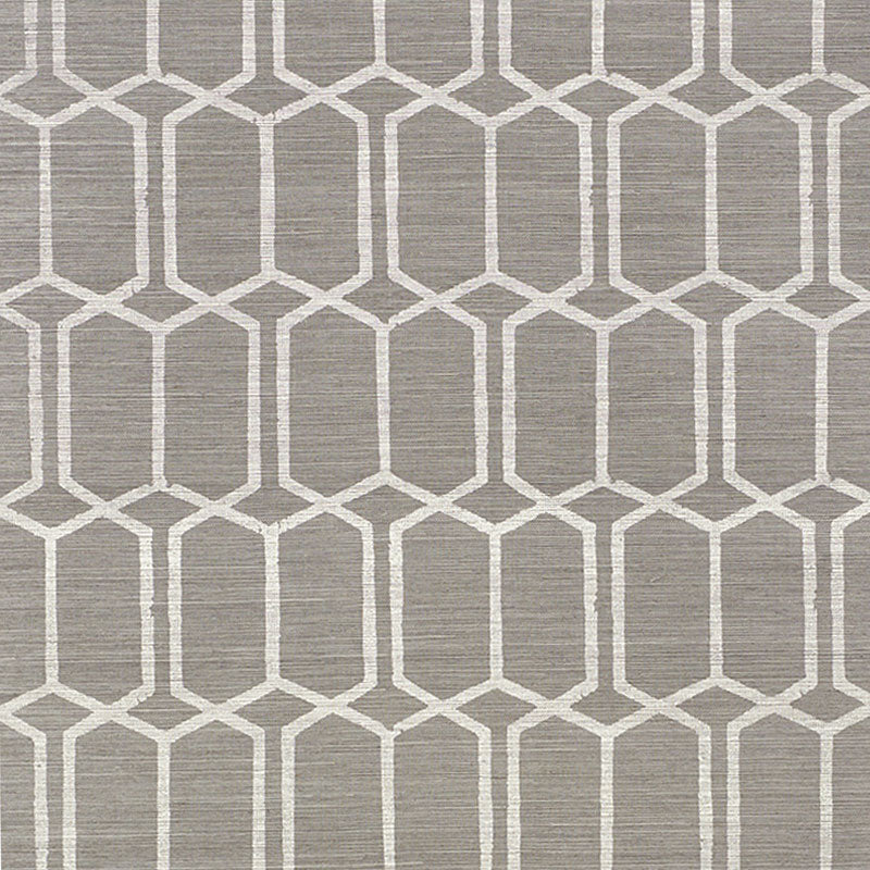 SCHUMACHER  TEXTURED WALLCOVERINGS & PRINTED GRASSCLOTHS MODERN TRELLIS SISAL   CHARCOAL   - 5010101