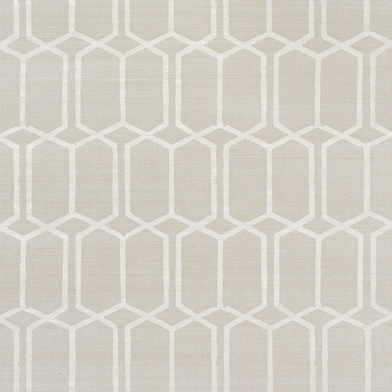 SCHUMACHER  TEXTURED WALLCOVERINGS & PRINTED GRASSCLOTHS MODERN TRELLIS HEMP SHIMMER   MOONSTONE   - 5010110