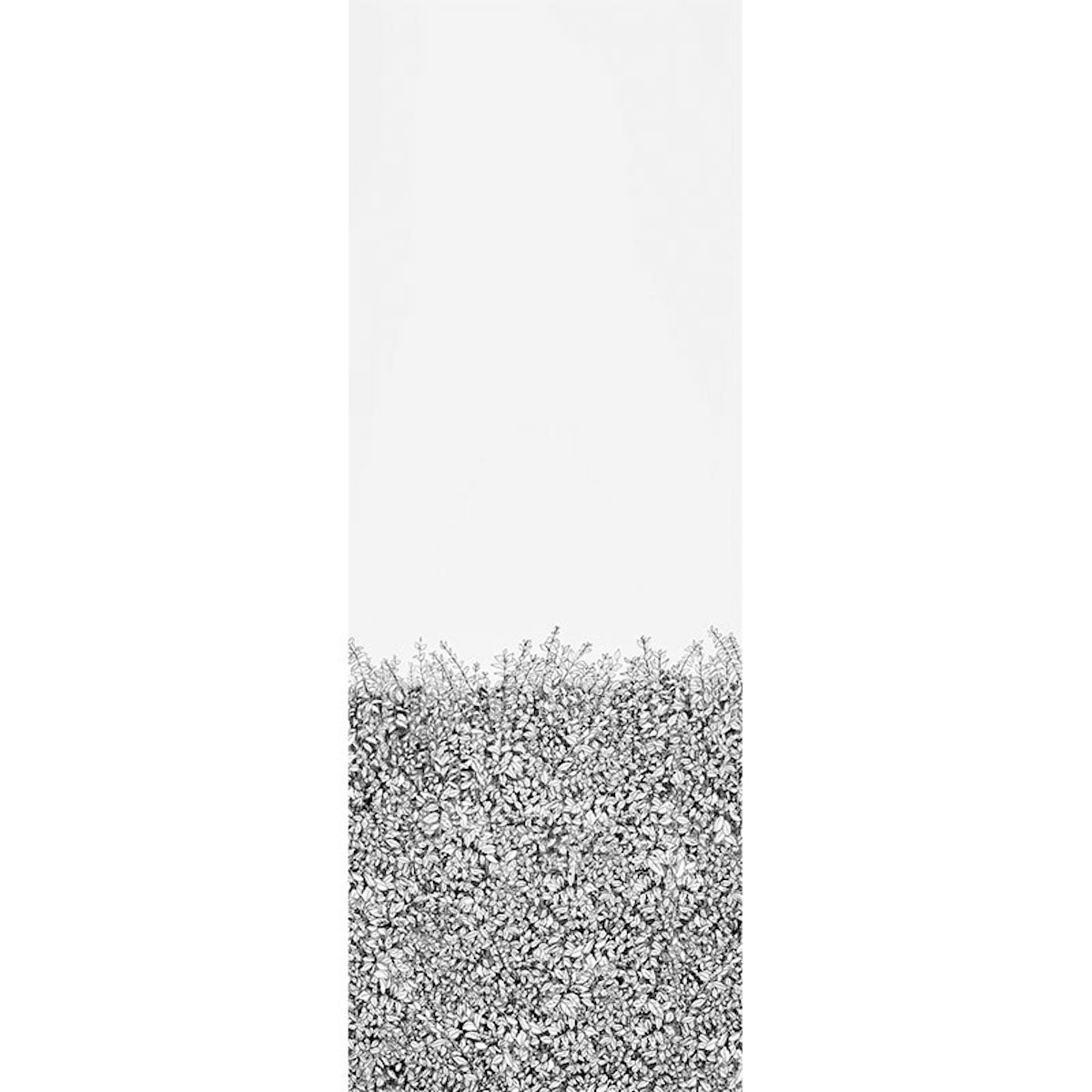 Tall black vinyl panel wallcovering with a dense silver glitter bottom border and a blank upper section.