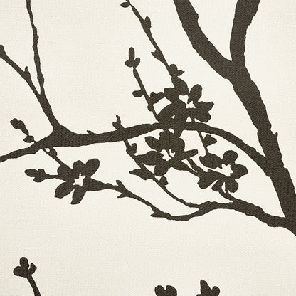 SCHUMACHER WALLCOVERING  SILVER LINING PERFORMANCE WALLCOVERINGS TWIGGY VINYL   BLACK ON IVORY   - 5010150