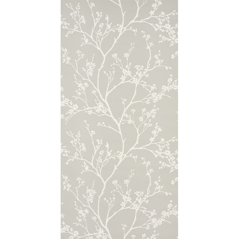 SCHUMACHER  SILVER LINING PERFORMANCE WALLCOVERINGS TWIGGY VINYL   SOFT GREY   - 5010152