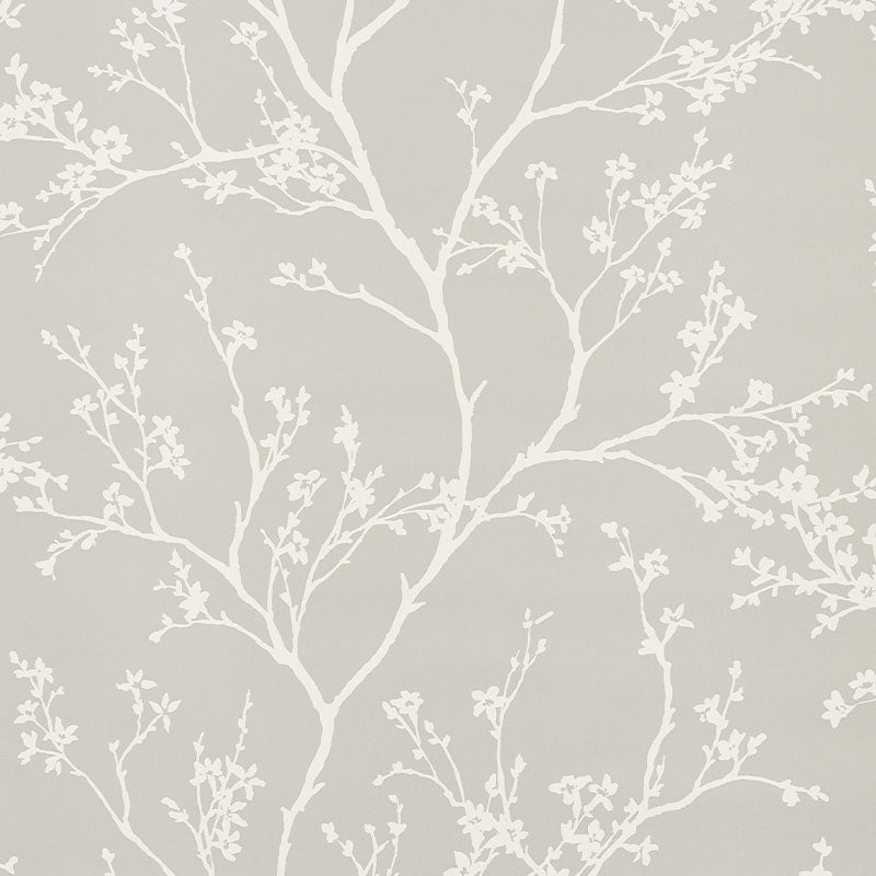SCHUMACHER  SILVER LINING PERFORMANCE WALLCOVERINGS TWIGGY VINYL   SOFT GREY   - 5010152