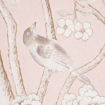 SCHUMACHER  SILVER LINING PERFORMANCE WALLCOVERINGS CHINOIS PALAIS VINYL PANEL   BLUSH   - 5010160