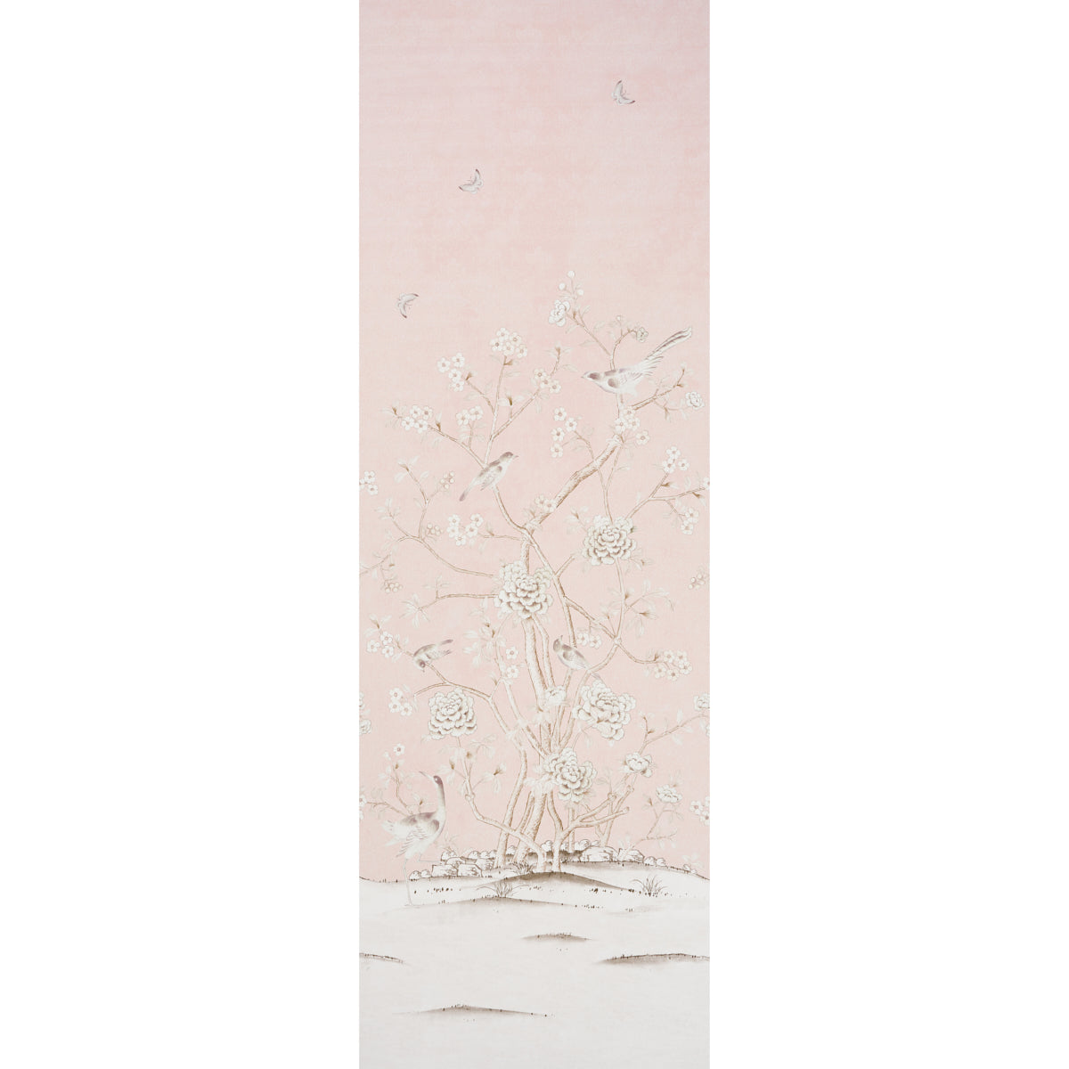 SCHUMACHER  SILVER LINING PERFORMANCE WALLCOVERINGS CHINOIS PALAIS VINYL PANEL   BLUSH   - 5010160