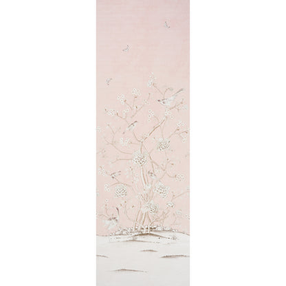 SCHUMACHER  SILVER LINING PERFORMANCE WALLCOVERINGS CHINOIS PALAIS VINYL PANEL   BLUSH   - 5010160